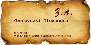 Zborovszki Alexandra névjegykártya